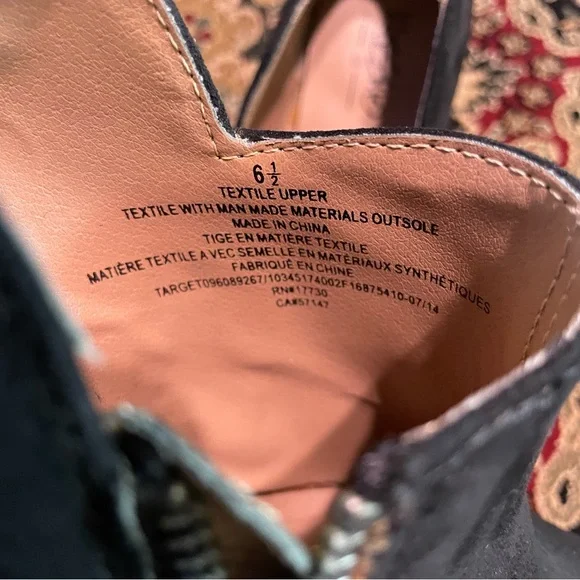 Black Suede Like High Heels Booties with Zippers 6.5 - Picture 9 of 10